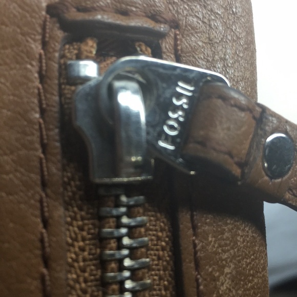 Fossil brown leather trifold wallet - Picture 7 of 8